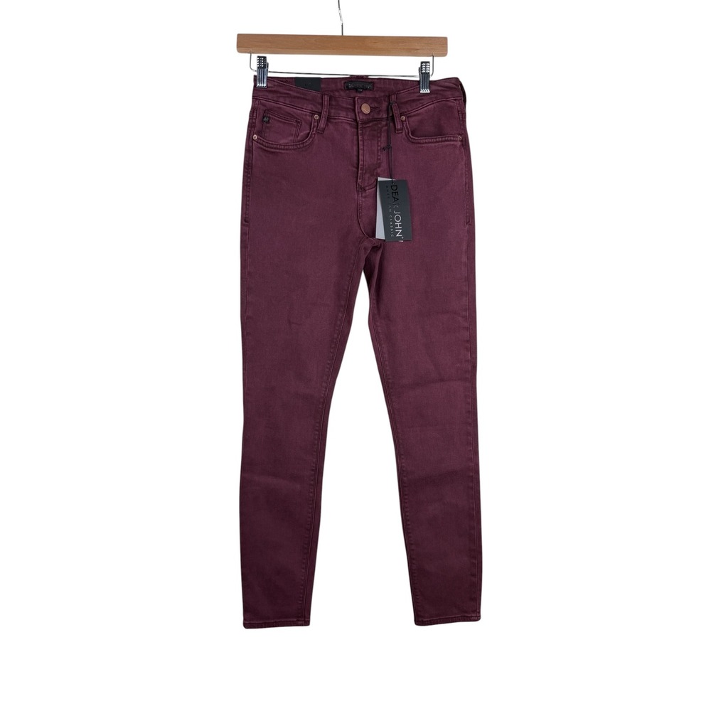 NWT Dear John Women's Gisele High Waisted Skinny Jeans Size 26 Cabernet Red